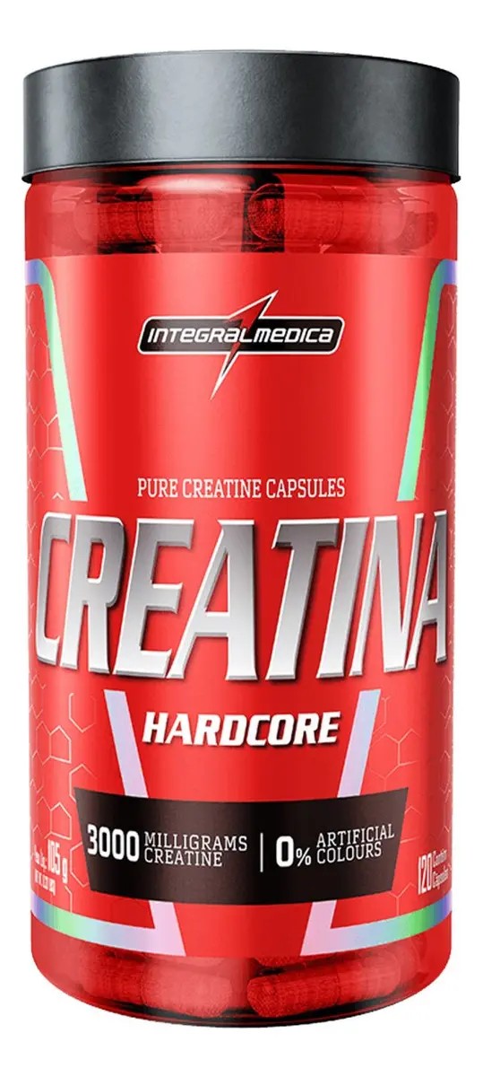 Creatina Hardcore - 100% Pura e Monohidratada - 120 Caps Integralmedica