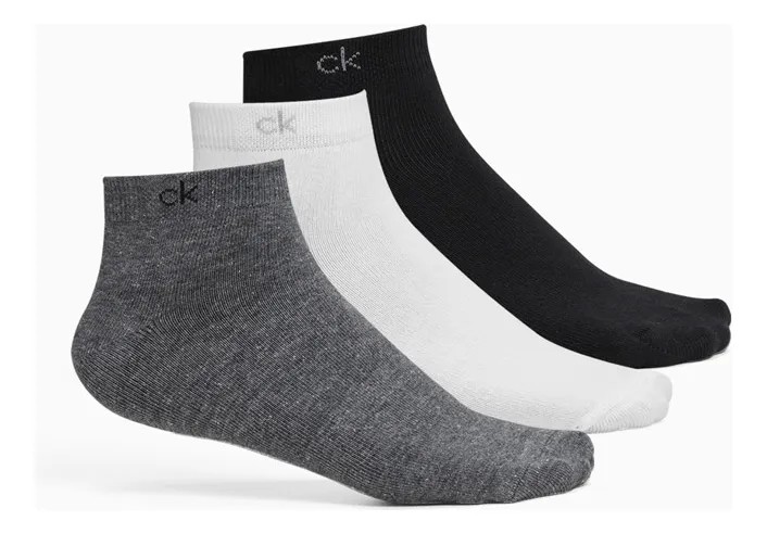 Kit 3 Pares De Meia Cano Curto Calvin Klein