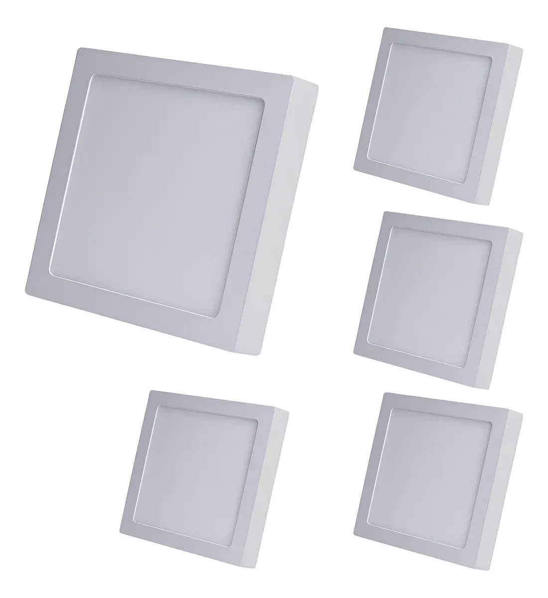 Kit 5 Painel De Led Sobrepor 18w Quadrado 22cm 6500k Avant