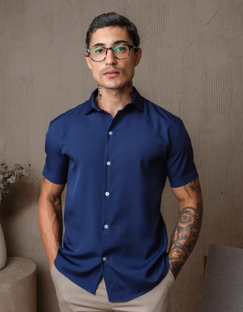 Camisa Social Gola Italiana (várias cores)