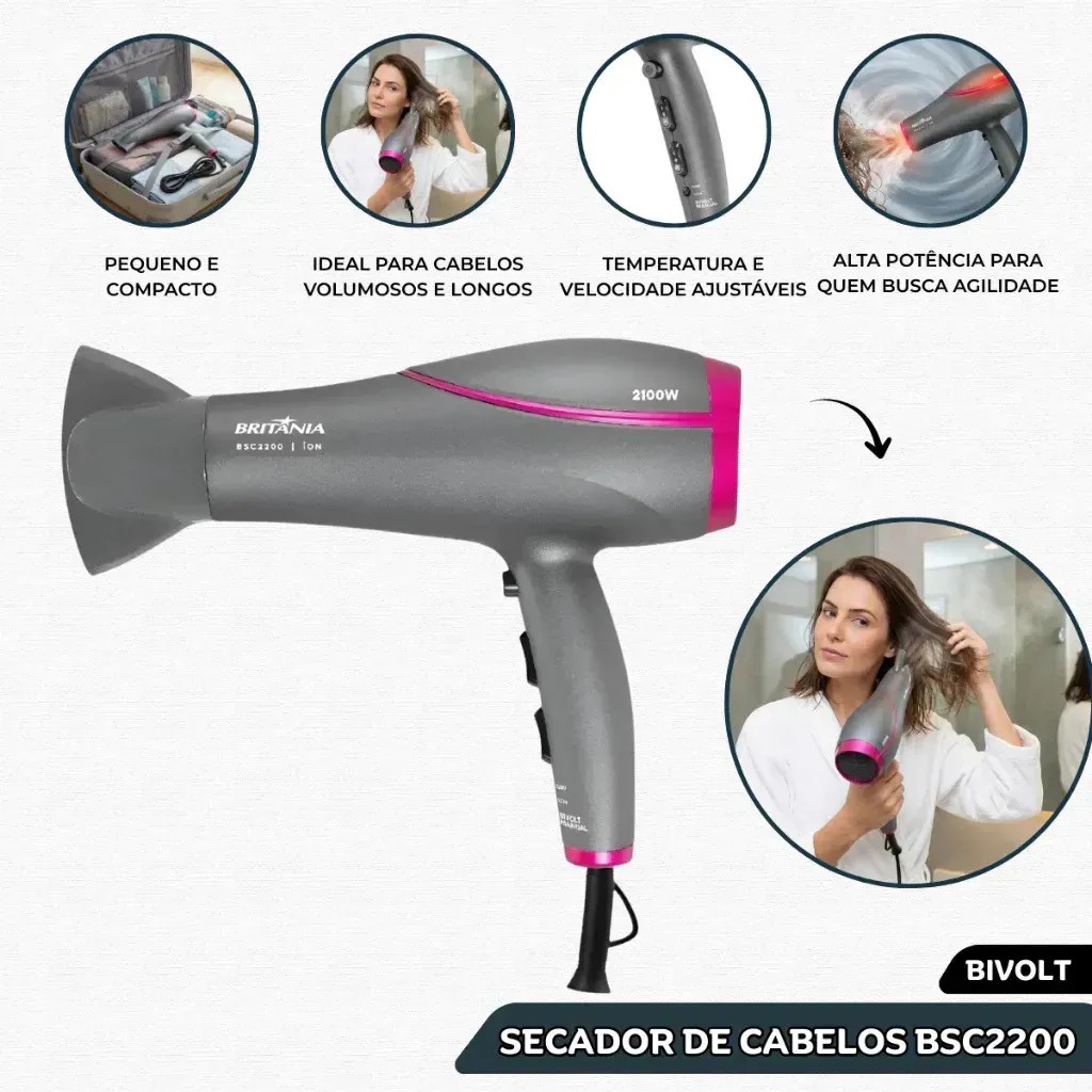 CABELO SECO E BRILHOSO EM MINUTOS COM TECNOLOGIA TOURMALINE