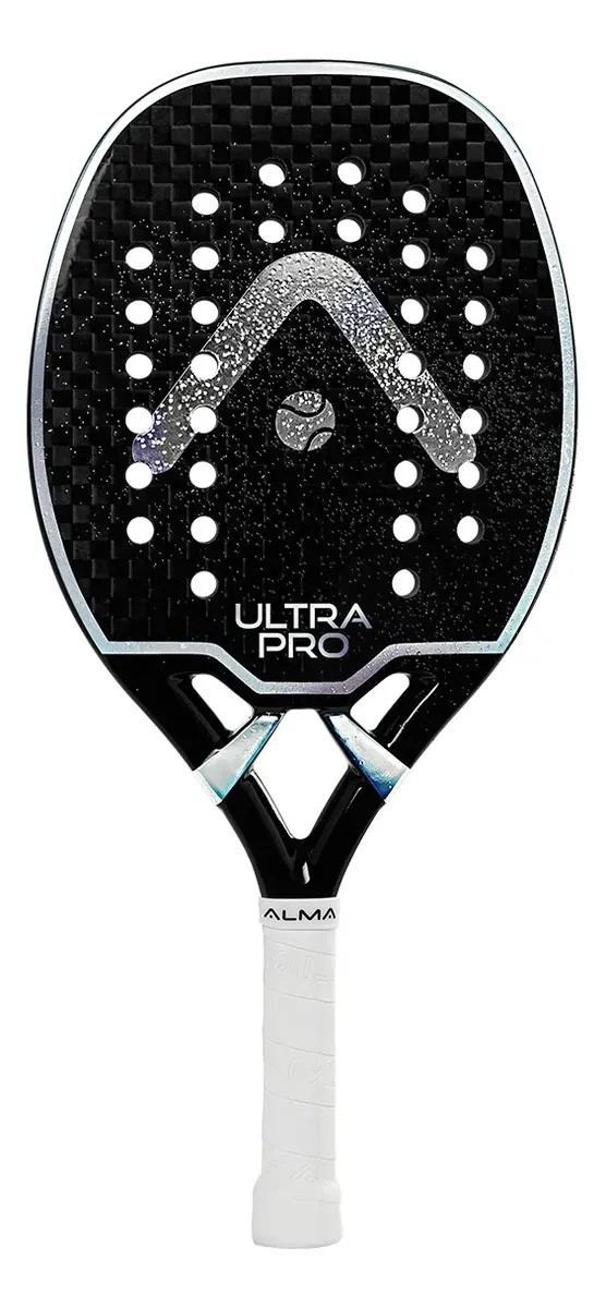 Raquete Beach Tennis Ultrapro Preta E Prata 12k Alma Genius