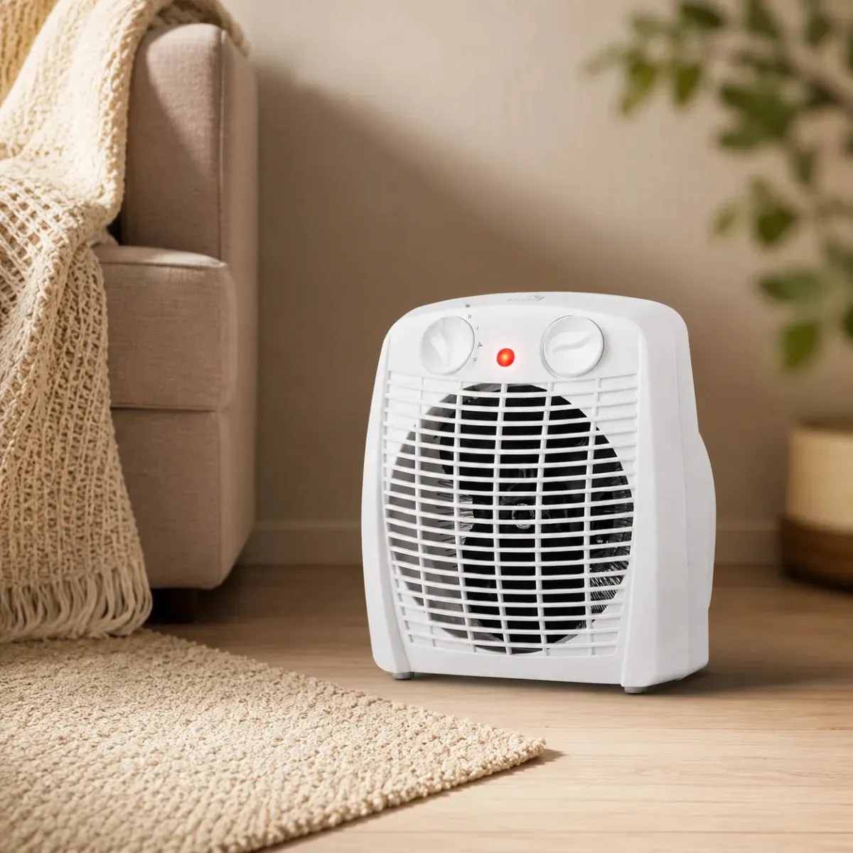 Aquecedor Elétrico 2 Em 1 Kian Branco 1800w Aq100 2 Níveis De Aquecimento + Ventilação 220v