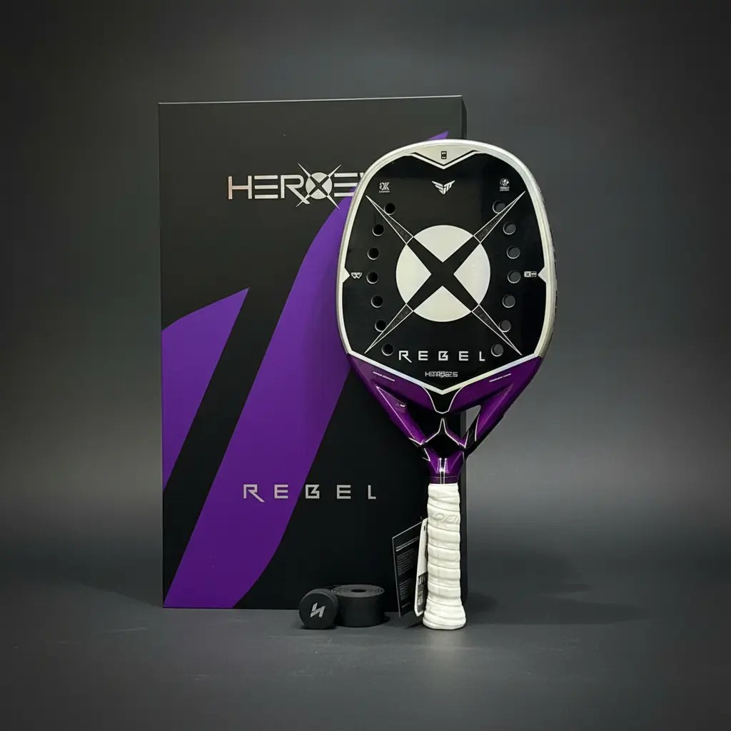 Raquete Rebel 2026 Heroes Carbono 3k Profissional Beach Tennis Mattia Spoto