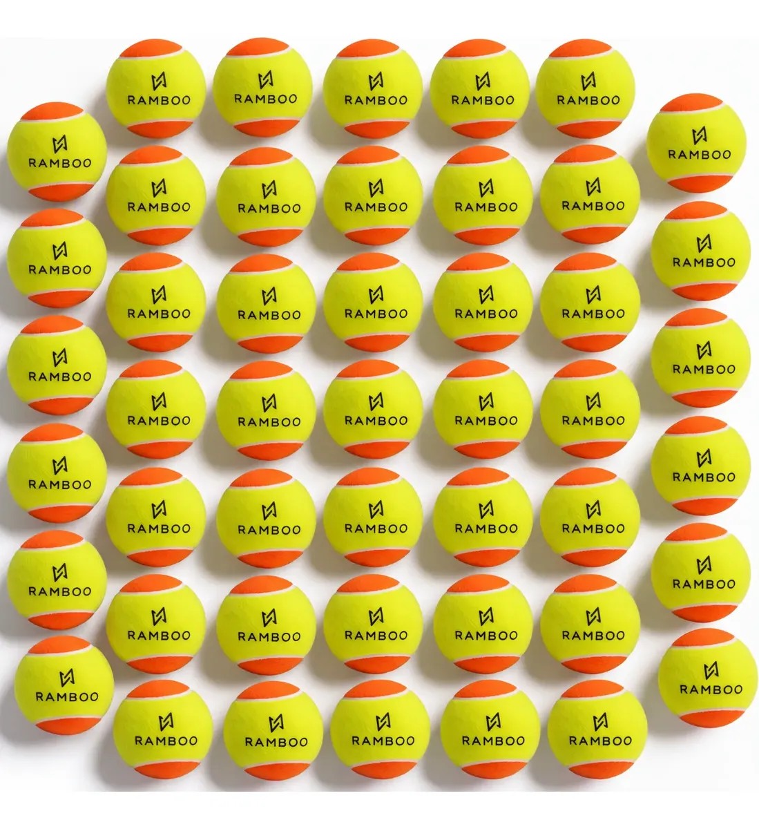 Kit 50 Bolinhas De Beach Tennis Profissional Oficial Ramboo Amarelo/laranja