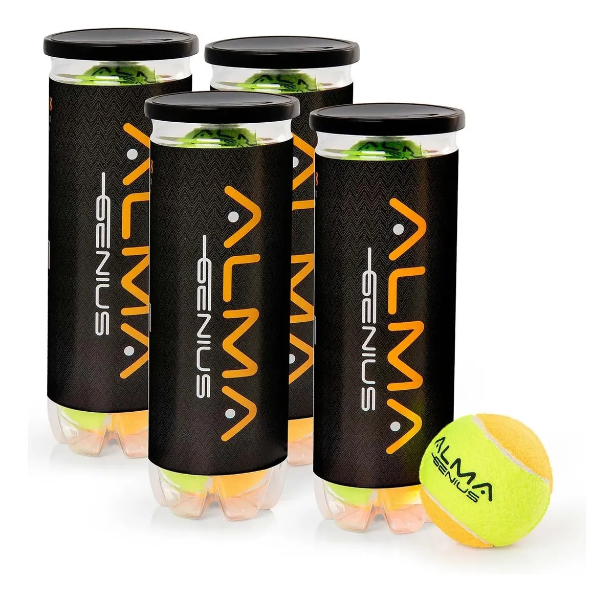 Bola Beach Tennis Profissionis Kit 12 Unidades Alma Geius Amarela