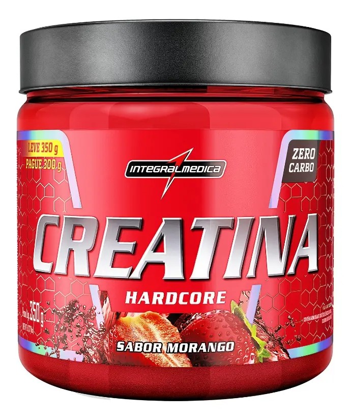 Creatina Hardcore 350g - Integralmedica Sabor Morango