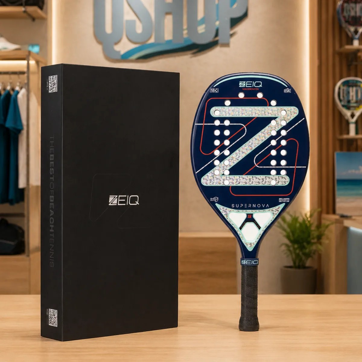 Raquete De Beach Tennis 18k Zeiq Super Nova Pro C Tratamento