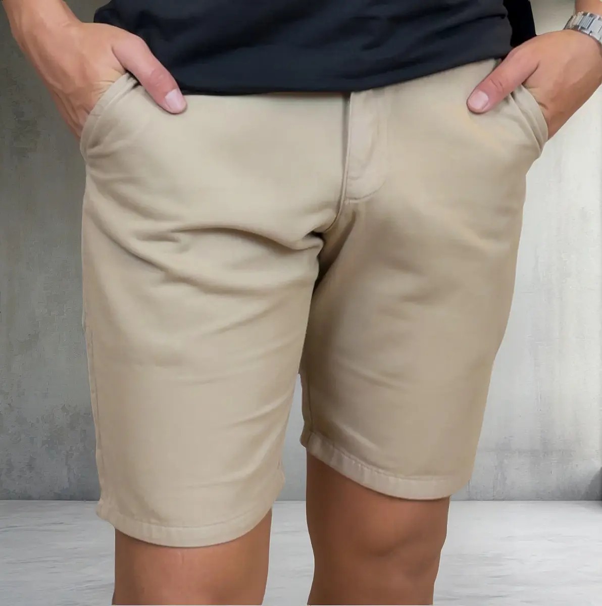 Bermuda Sarja Slim Chino Algodão 100% (várias cores)