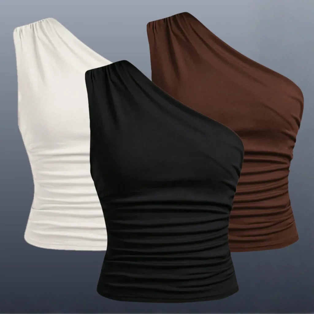 Kit 2 Blusa Manga Assimétrica Casual