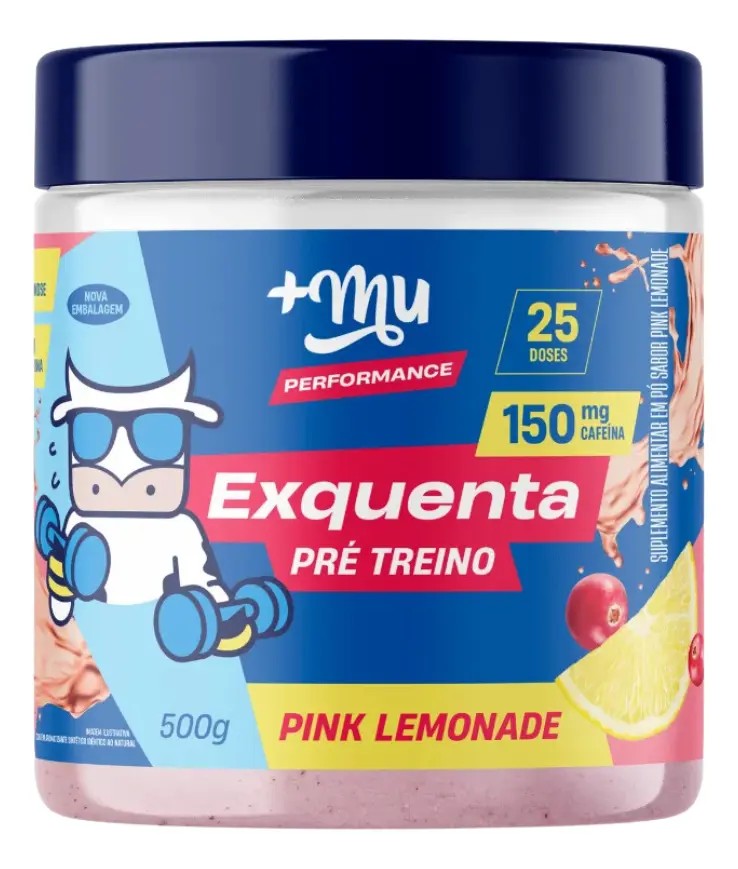 Pré treino + Mu Exquenta Sabor Pink Lemonade Com Cafeína Palatinose e Taurina - 500g