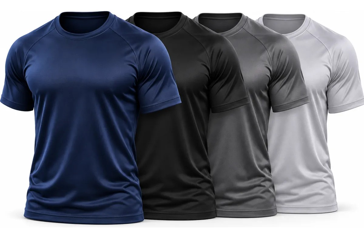 Kit 4 Camiseta Masculina Dry Fit Treino Corrida Térmica UV Preto-Cinza-Azul Marinho-Chumbo G