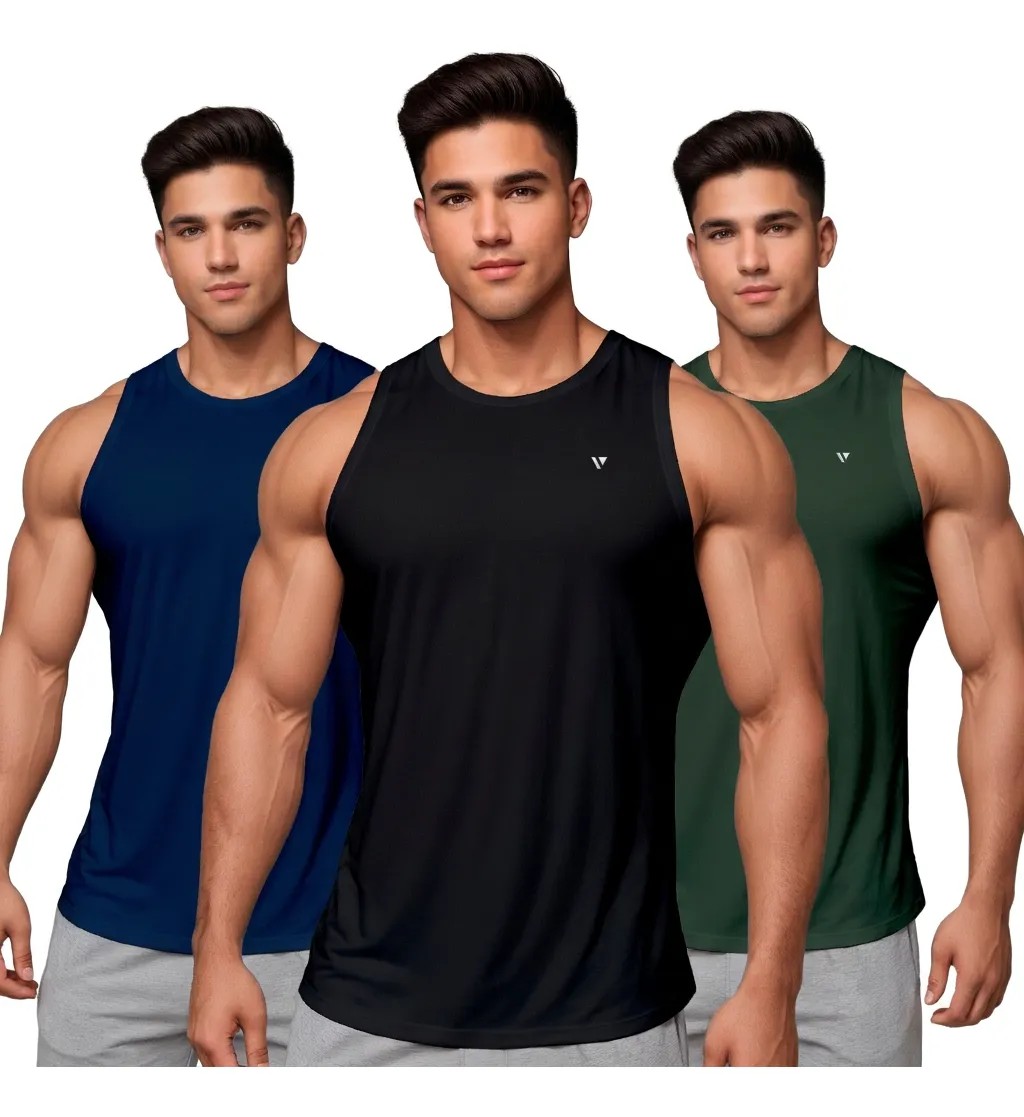 Kit 3 Regata Dryfit Camiseta Masculina Academia Treino Voker