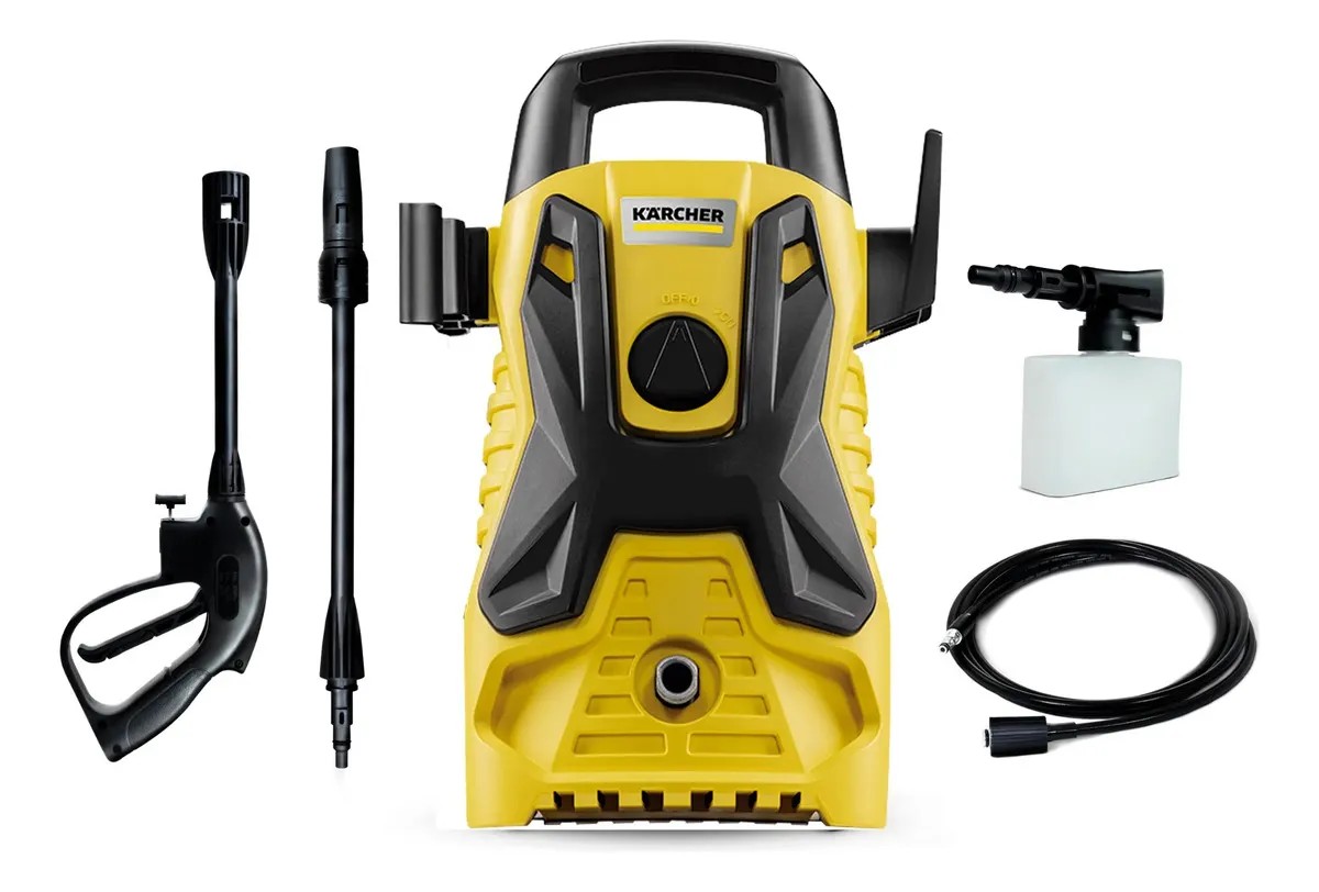Lavadora de Alta Pressão Kärcher Portátil 1500 Psi/libras 1400w 300 L/h Com Aplicador De Detergente 127/220v Amarelo 50 Hz X 60 Hz