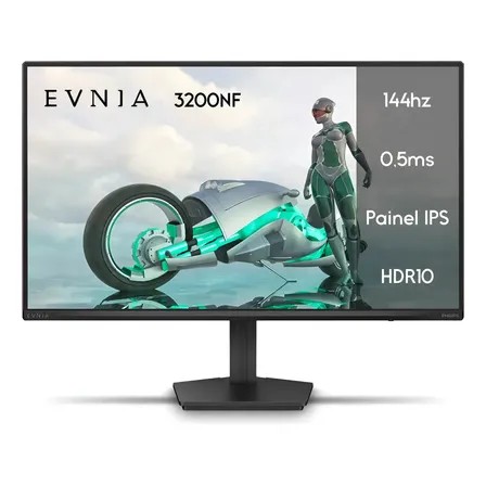 Monitor Gamer Phillips 24 Evnia Ips 144hz 0.5ms Wide Fullhd Preto 127/220v