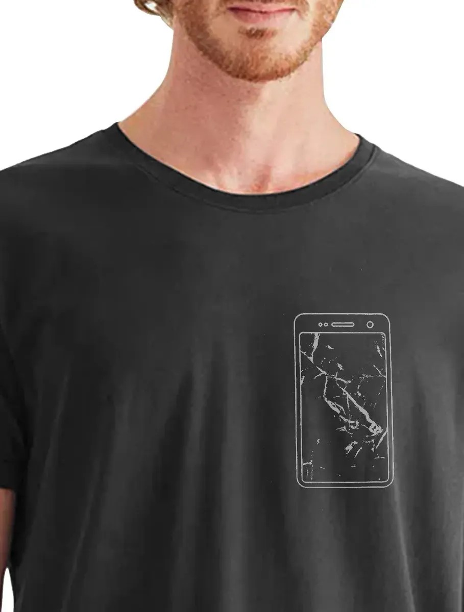 Camiseta Reserva Masculina Cracked Screen Phone (P e M)