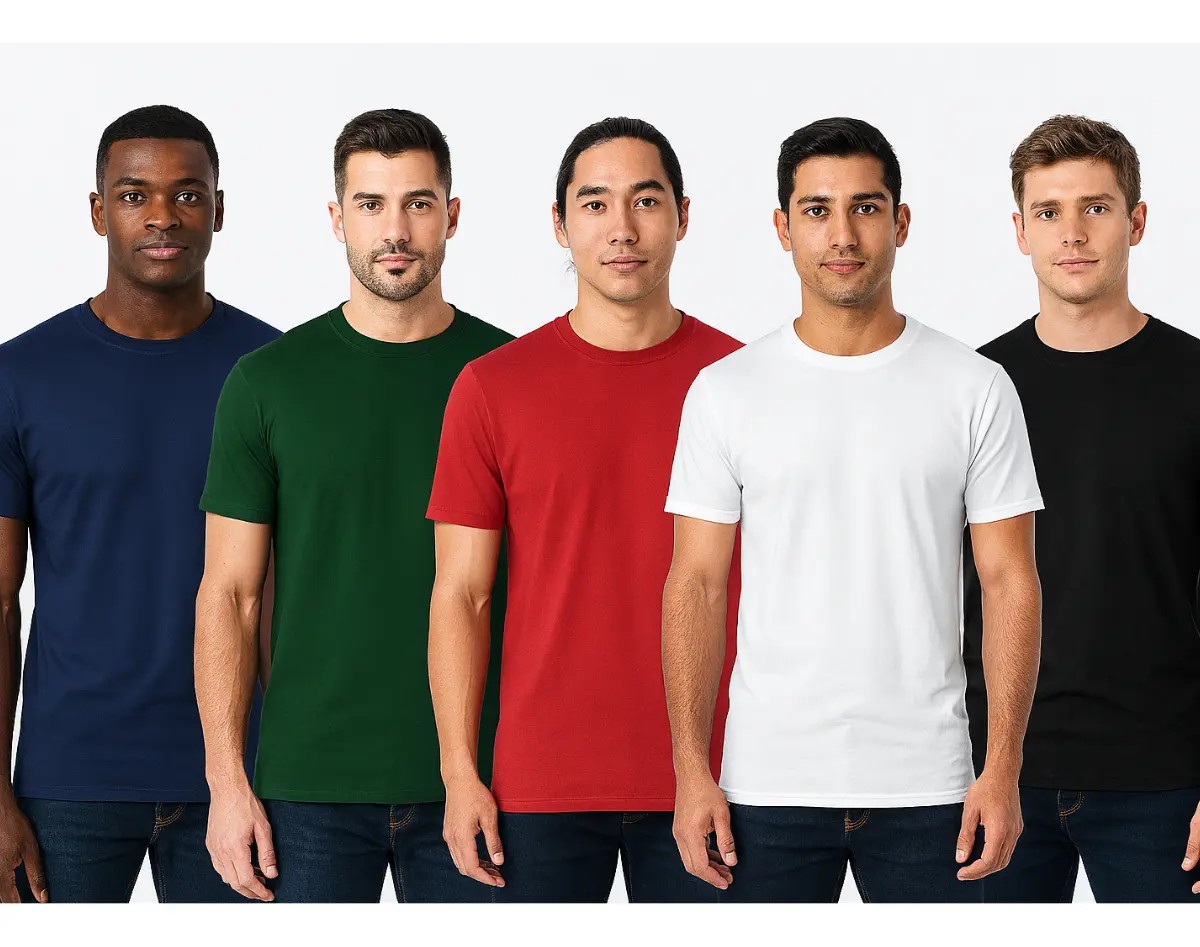 Kit 5 Camisetas Básicas Lisas