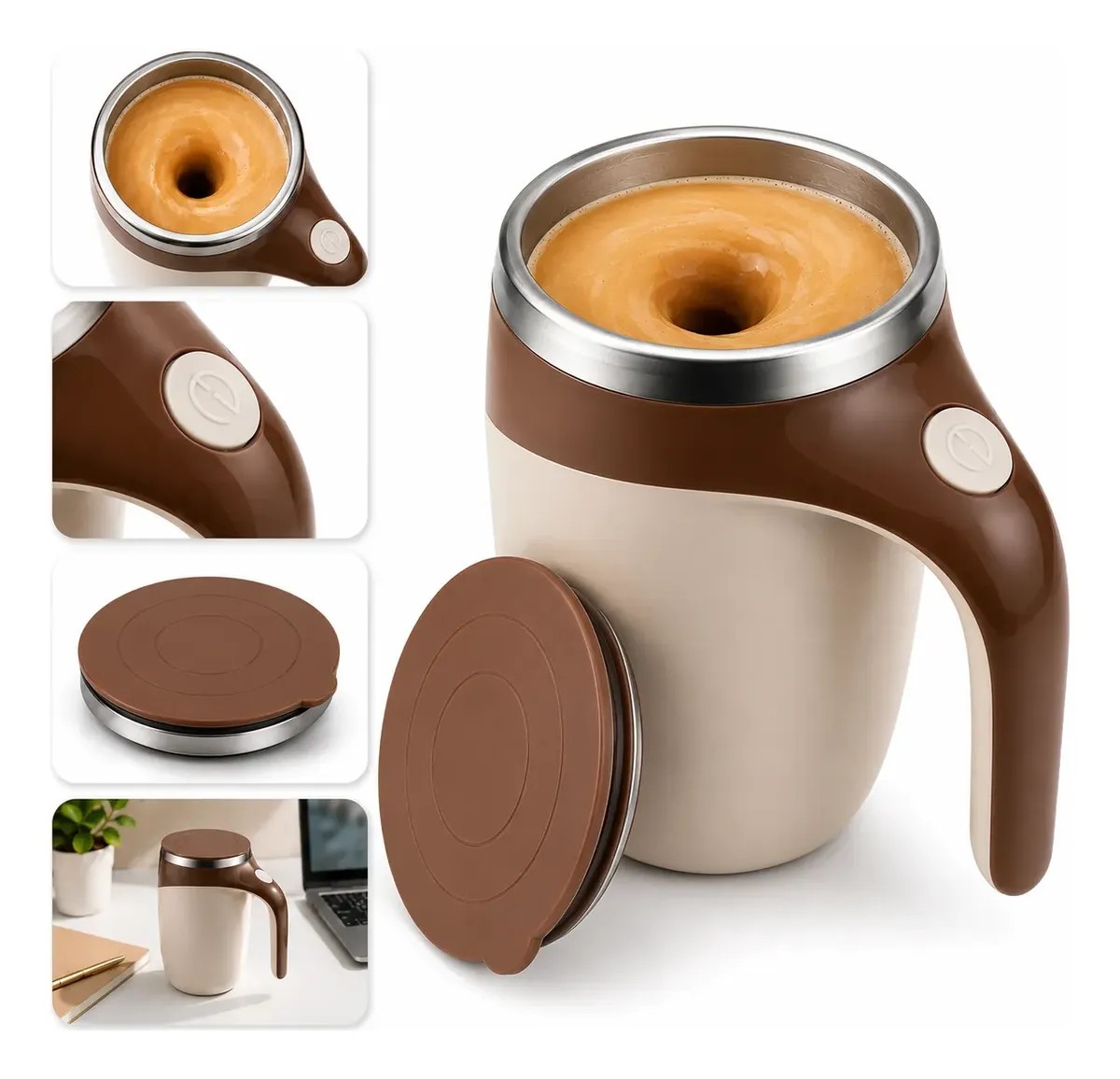 Caneca Mixer Inox Recarregável Usb