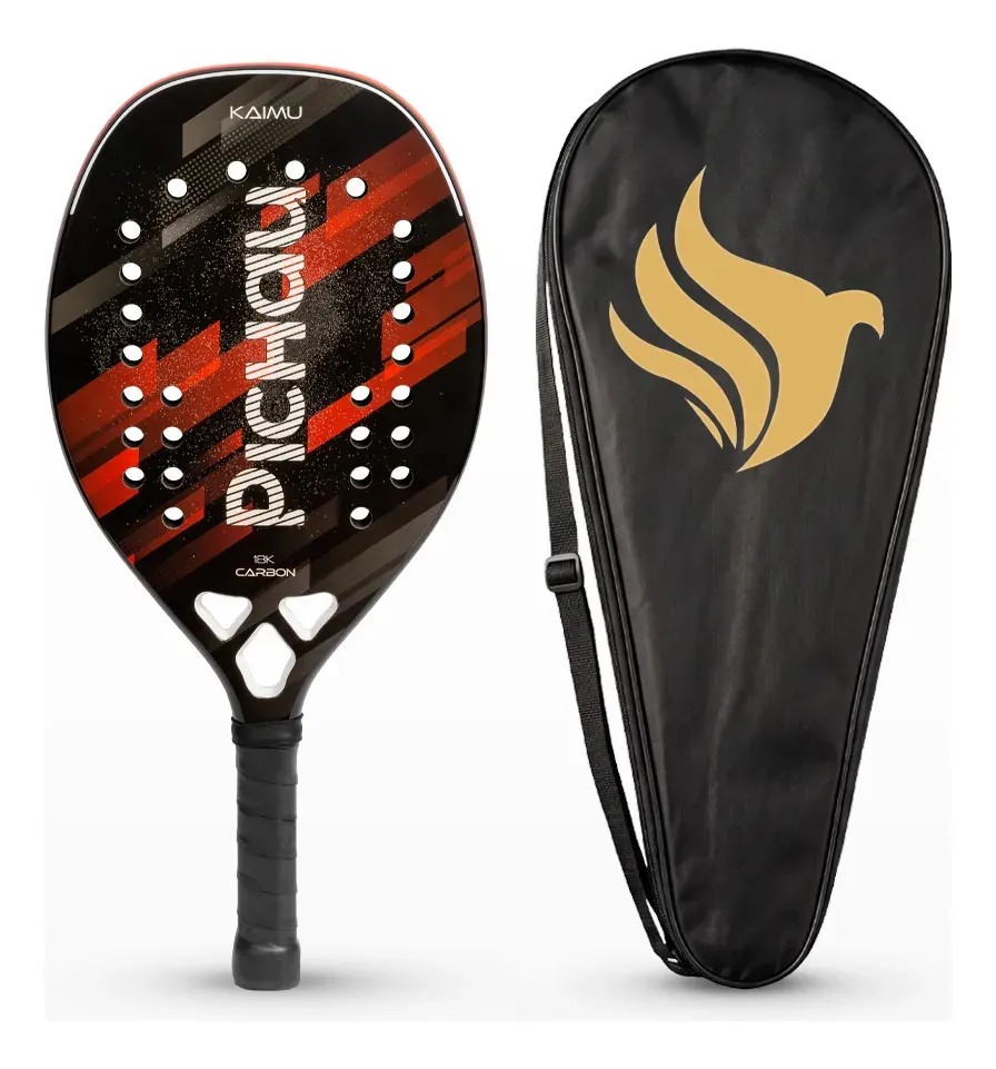 Raquete Beach Tennis Pichau Kaimu, Carbono 18K, EVA 15, Leve 310 a 320g, Alta Potência e Controle