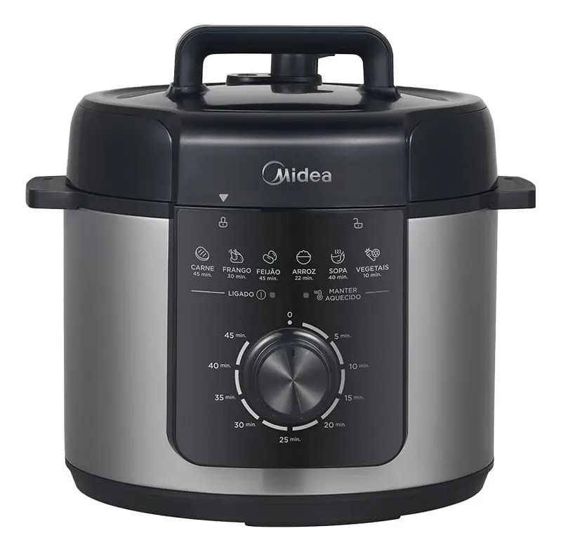 Panela De Pressão Mecânica Preta E Inox 4l Midea Cor Cinza 220V