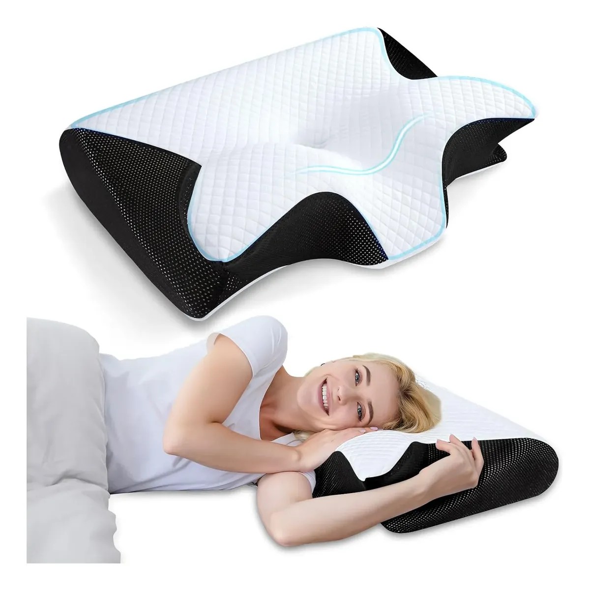 Travesseiro Cervical Japonês Memory Foam Ortopédico
