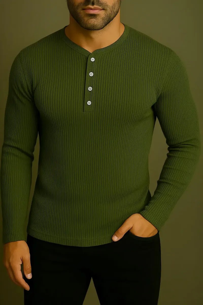 Camiseta Henley Slim Fit (5 cores)