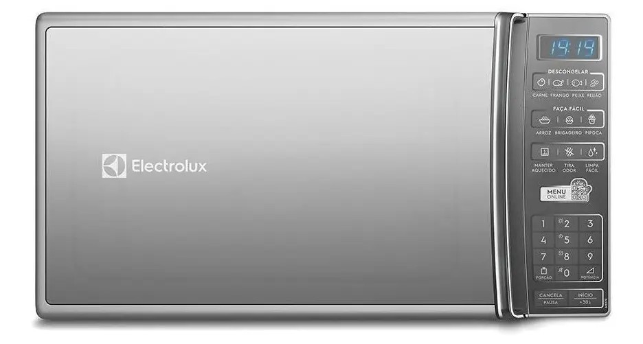 Micro-ondas de Bancada Electrolux Prata 27L com 55 receitas pré-programadas no Menu Online MS37R