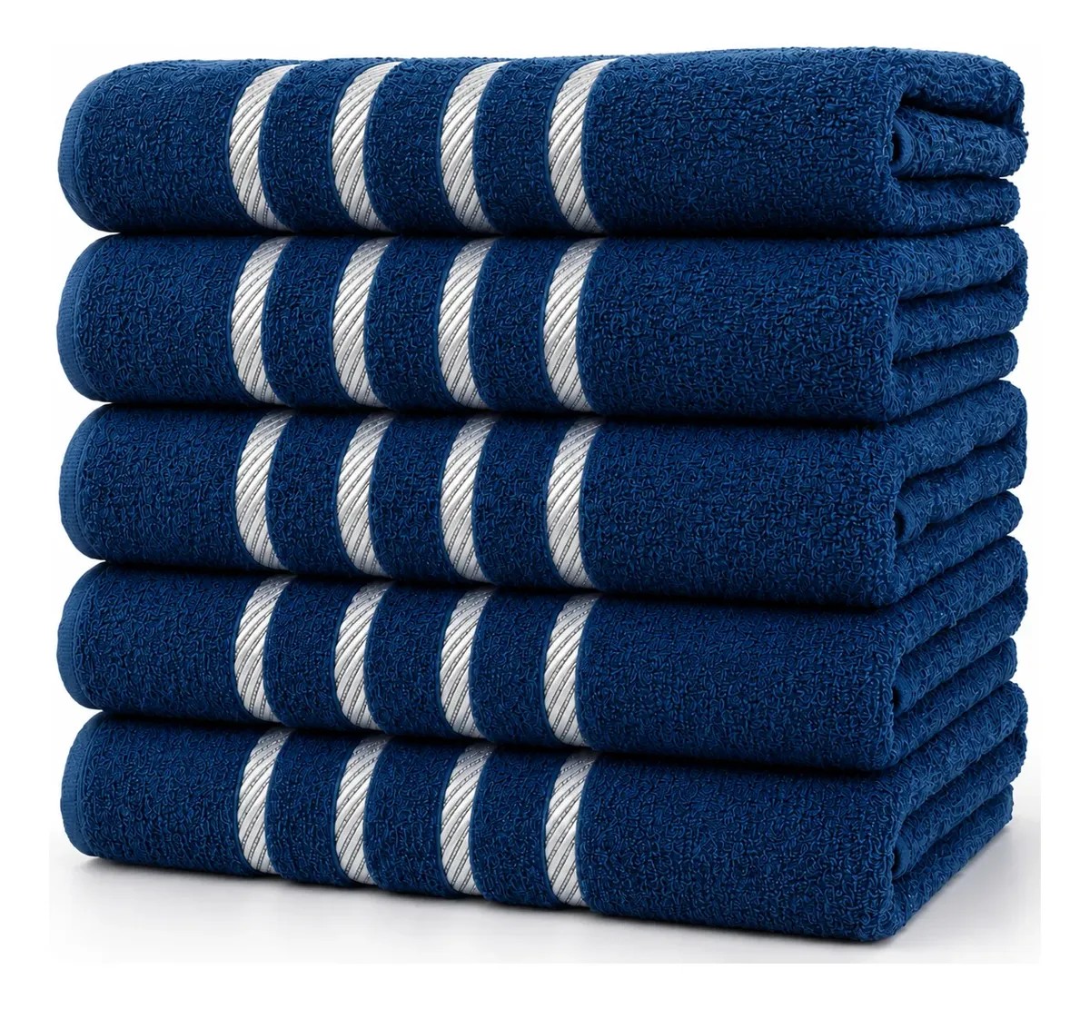 Kit 4 Toalhas Banho Grande 100% Algodão 67x130 Cor Azul