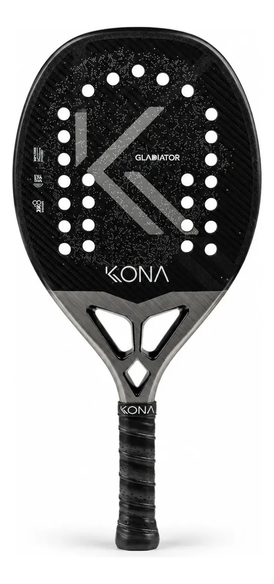 Raquete De Beach Tennis Gladiator 2026 Carbono 3k Steel 22mm Preto