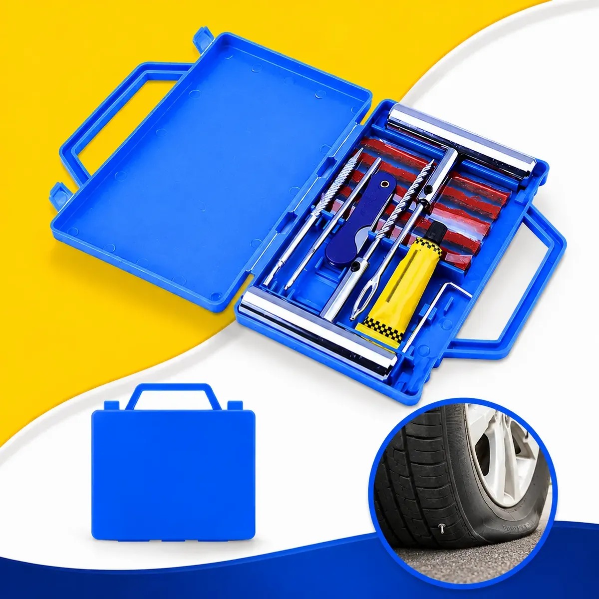 Kit Reparo Pneu Furo Remendo Metal