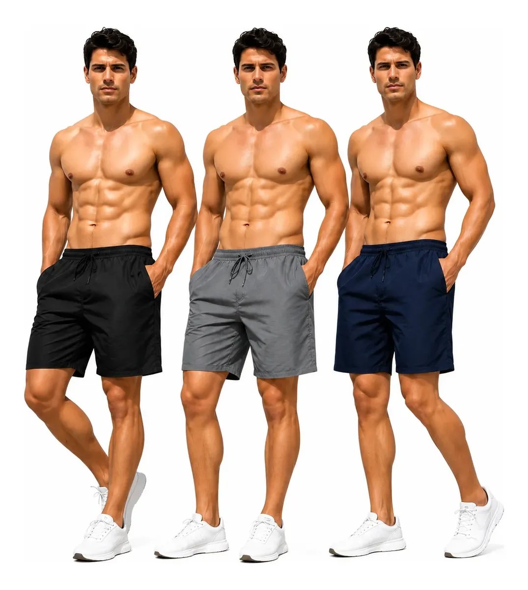 Kit 3 Bermudas Tactel