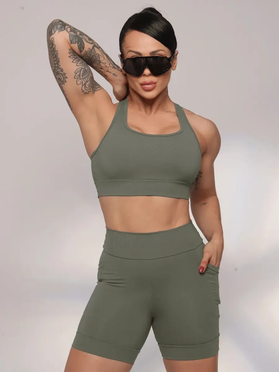 Conjunto Top E Short Meia Coxa (8 Cores)