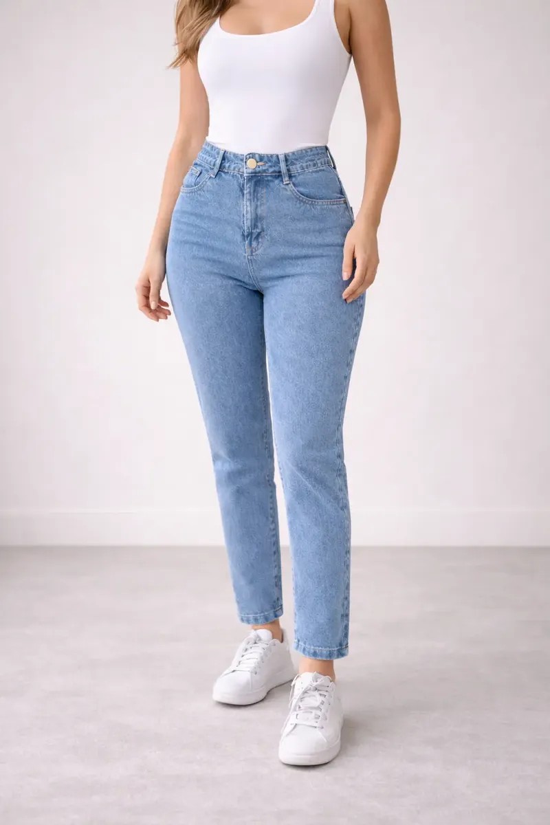 Calça Jeans Mom Cintura Alta