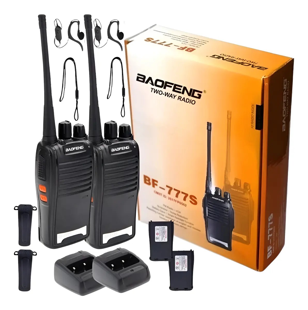 Kit Par 2 Rádio Baofeng 777s Walk Talk