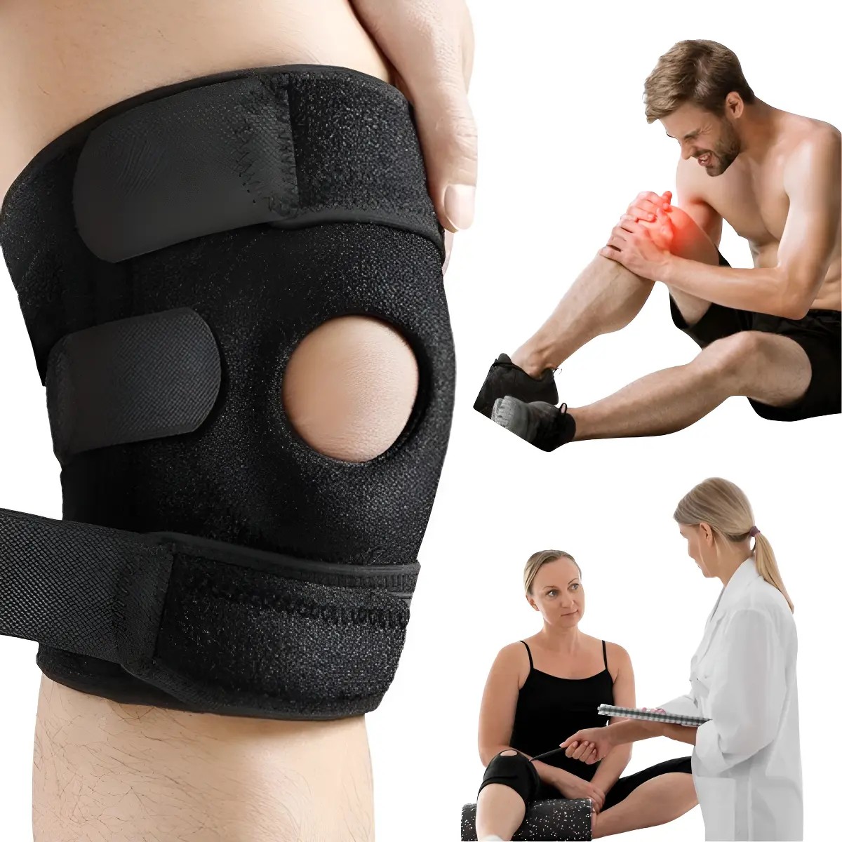 Joelheira De Compressão Esporte Ortopédica Patelar Ajustável