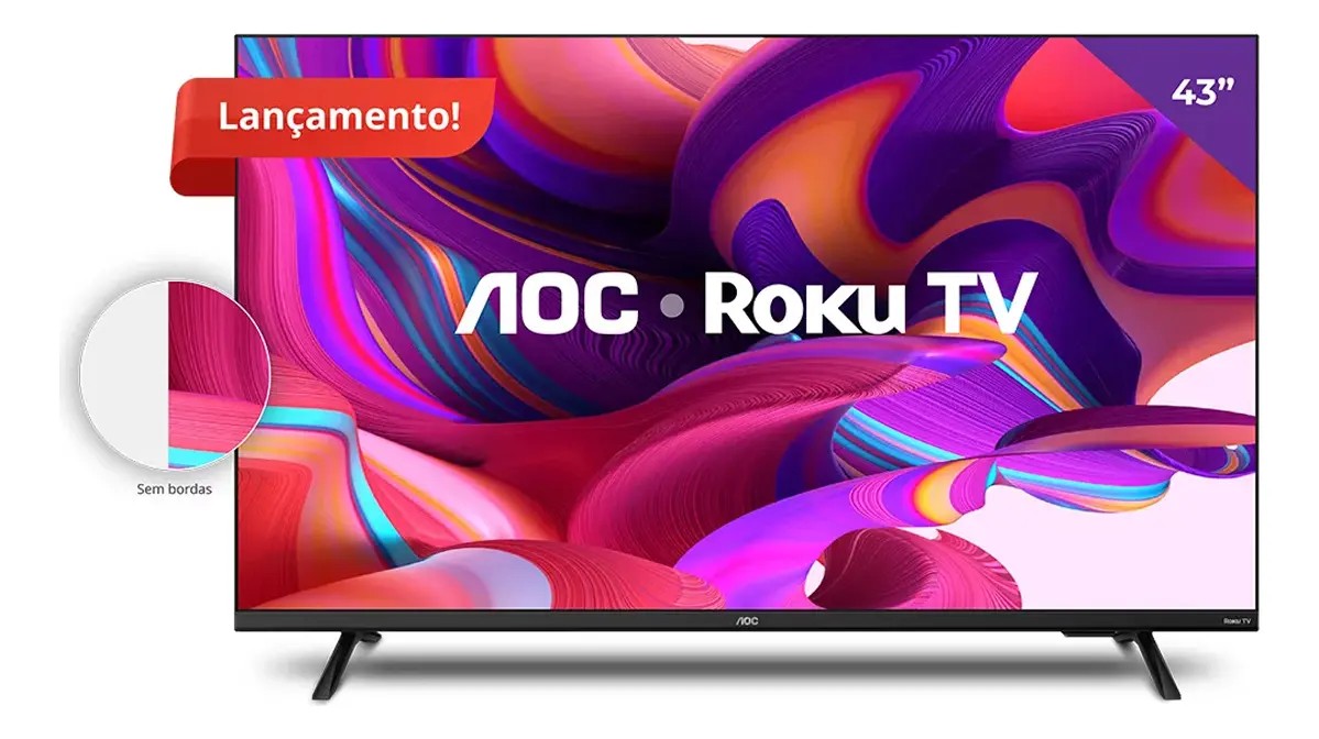 Smart TV AOC 43" Full HD Roku TV 43S5135/78G Bivolt