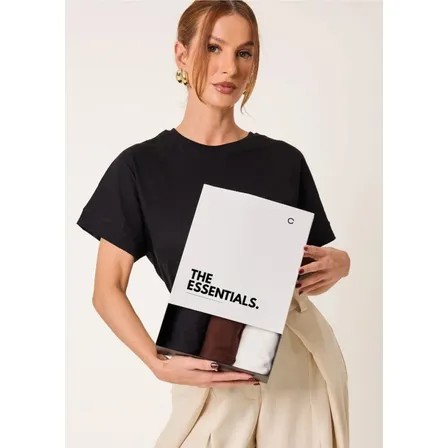 Kit 3 T-shirts Oversized Classic Algodão Cléa Store
