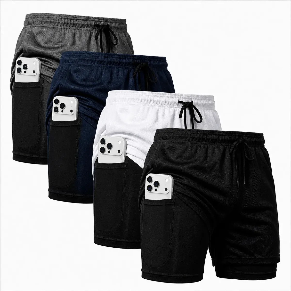Kit 4 Shorts 2 em 1 Dryfit