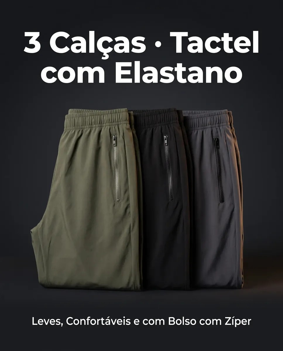 Kit 3 Calças Tactel
