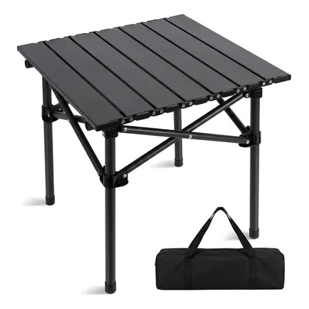 Mesa Dobrável Portátil Alumínio Camping Praia Churrasco Preto