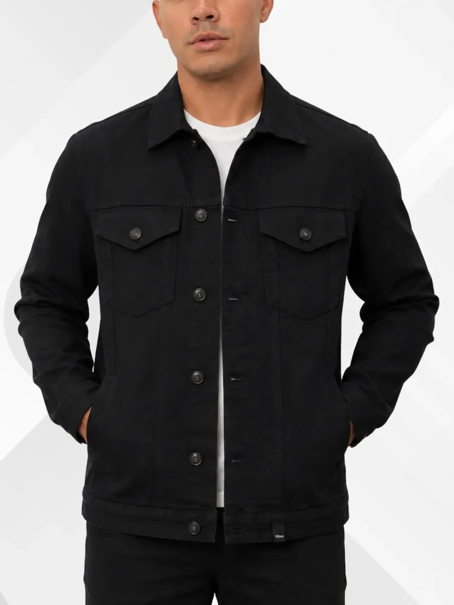 Jaqueta Jeans Preta Masculina
