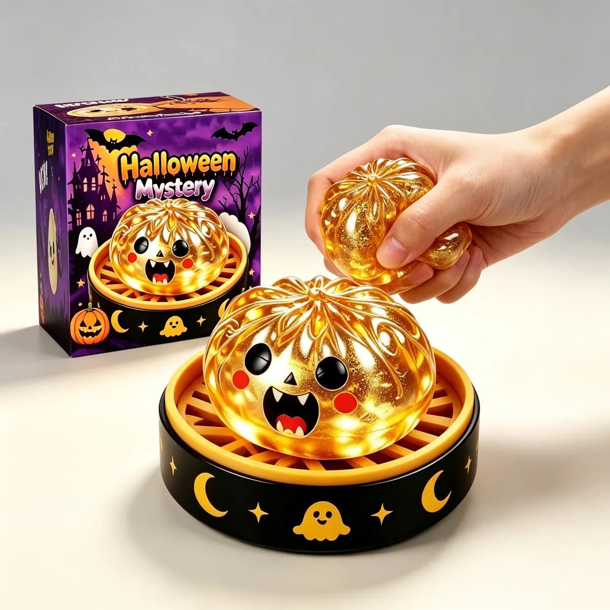 Alivie o estresse com Tpr Pumpkin Squishy! Fidget divertido e macio! ✨