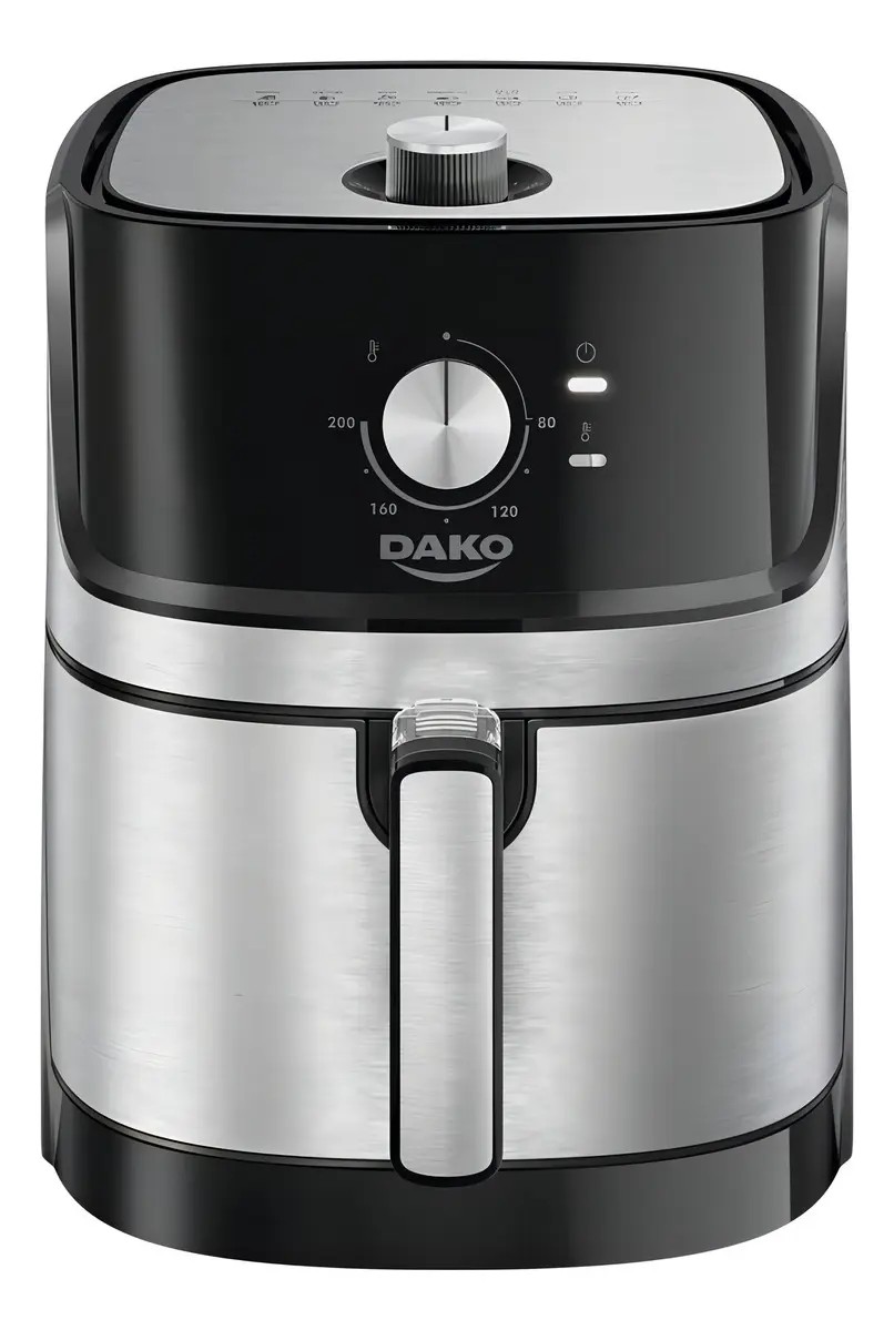 Fritadeira Air Fryer Dako 5 Litros Preto/inox E Potência De 1700w 127V