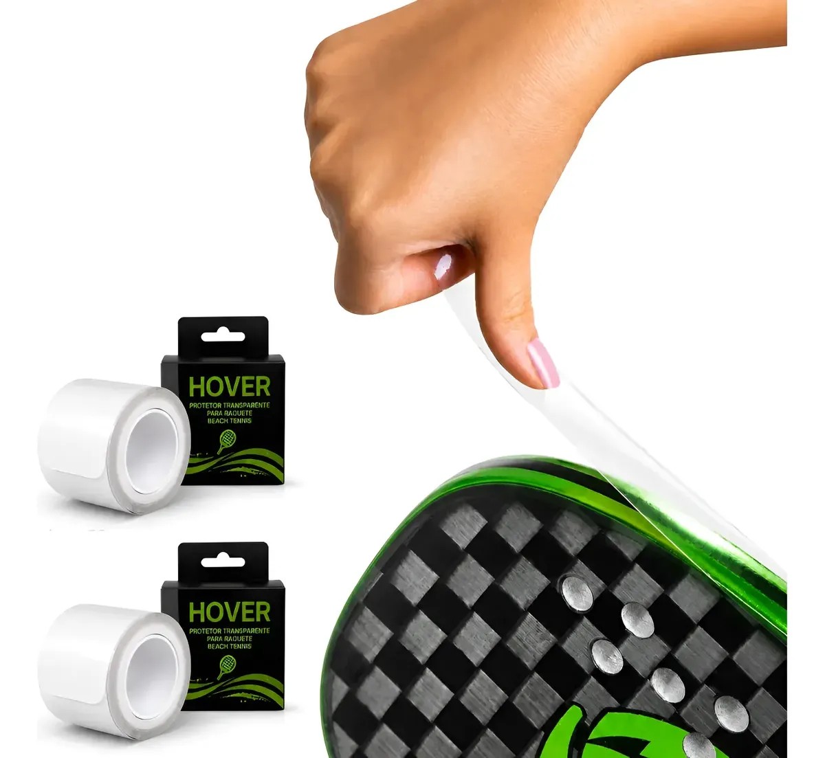 2x Protetor Premium Raquete Beach Tenis Transparente Hover