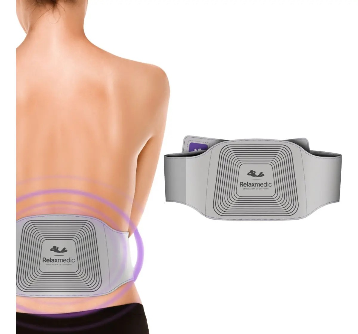 Eletroestimulador Alívio De Dor Relaxmedic Cor Cinza