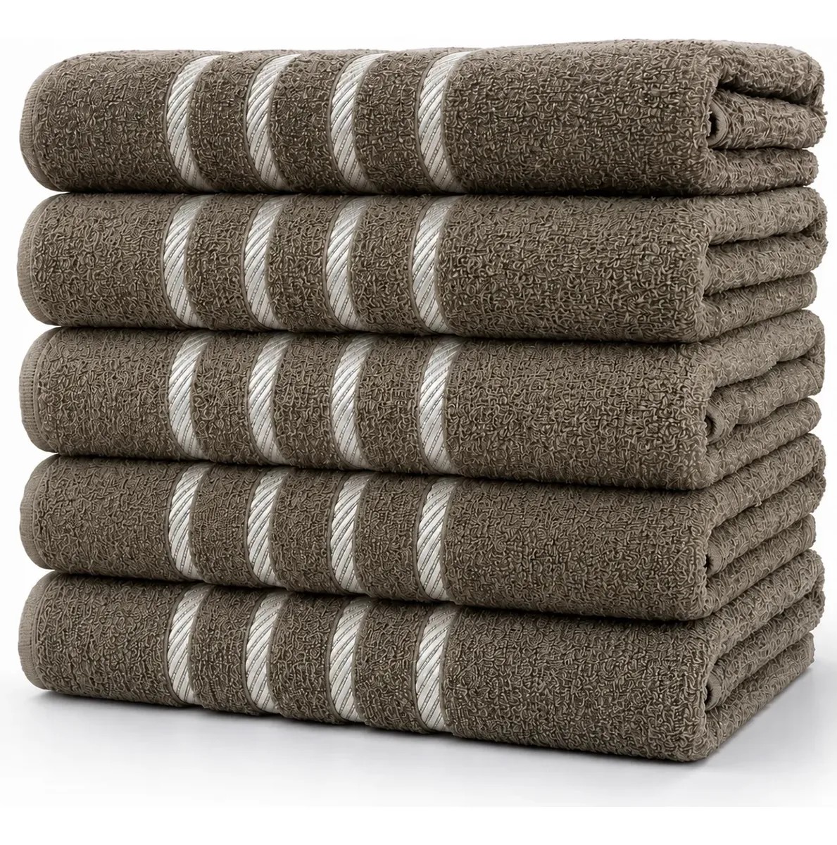 Kit 4 Toalhas Banho Grande 100% Algodão 67x130 - Cor Marrom Marrom-claro