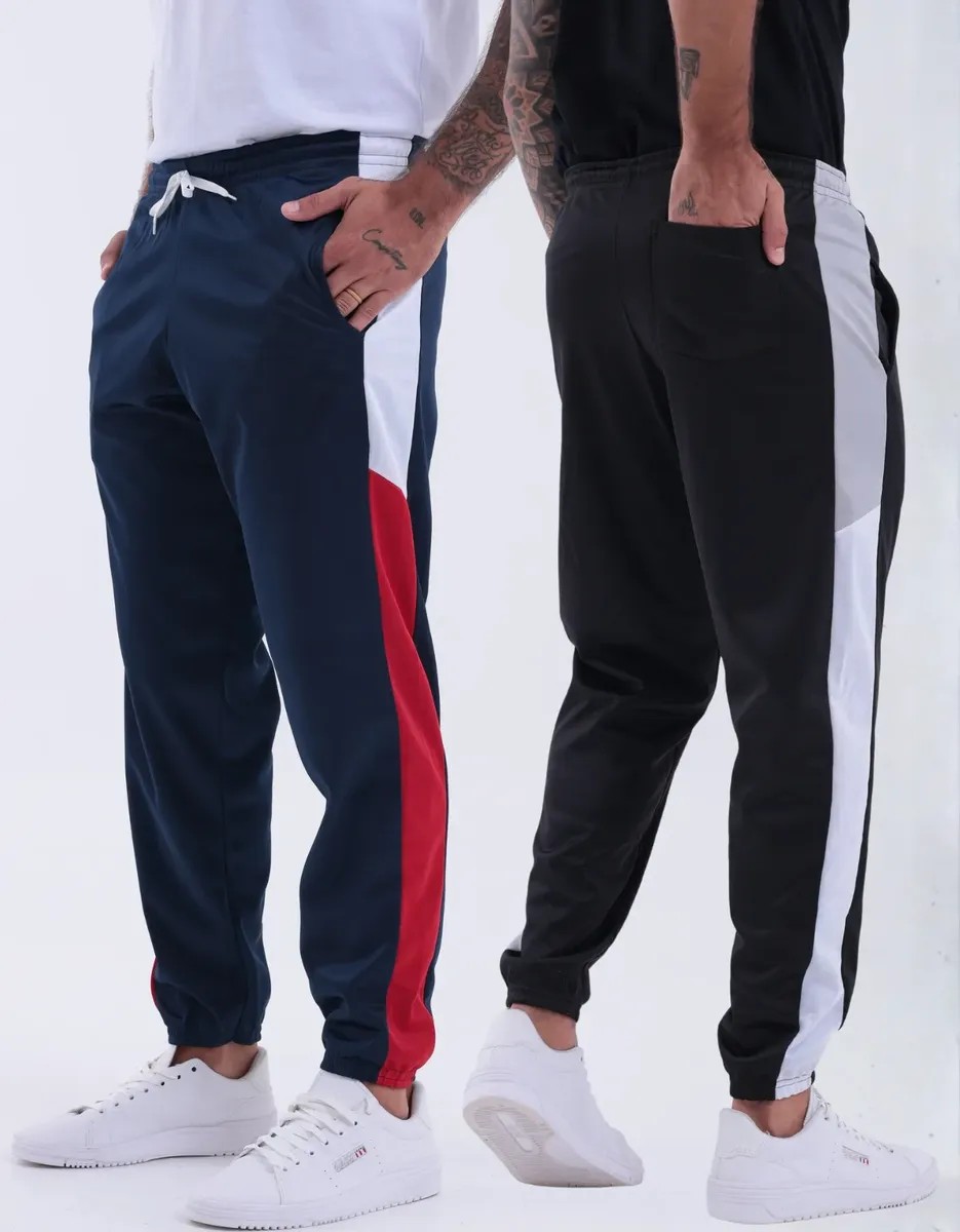 Kit2 Calça Moletom Masculina Academia Corrida Chimpa Esporte Preto P