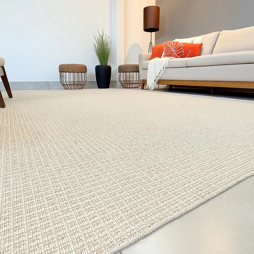 Tapete 2x3 Grande Sala Casa Quarto Antiderrapante + Comprimento 2 Cm Cor Creme Largura 3 M