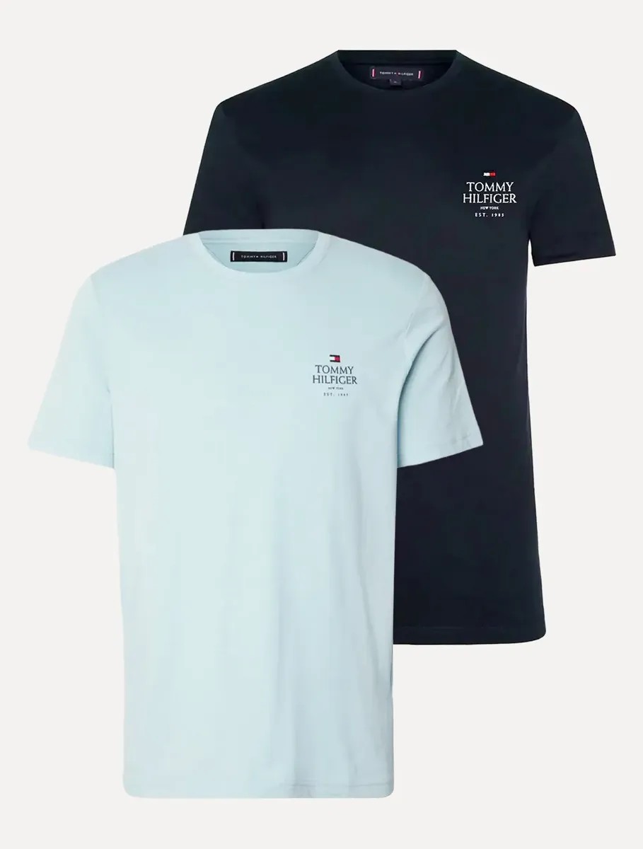Kit Camisetas Tommy Hilfiger Love Azul Marinho/azul Claro Azul Marinho/azul Claro L/g