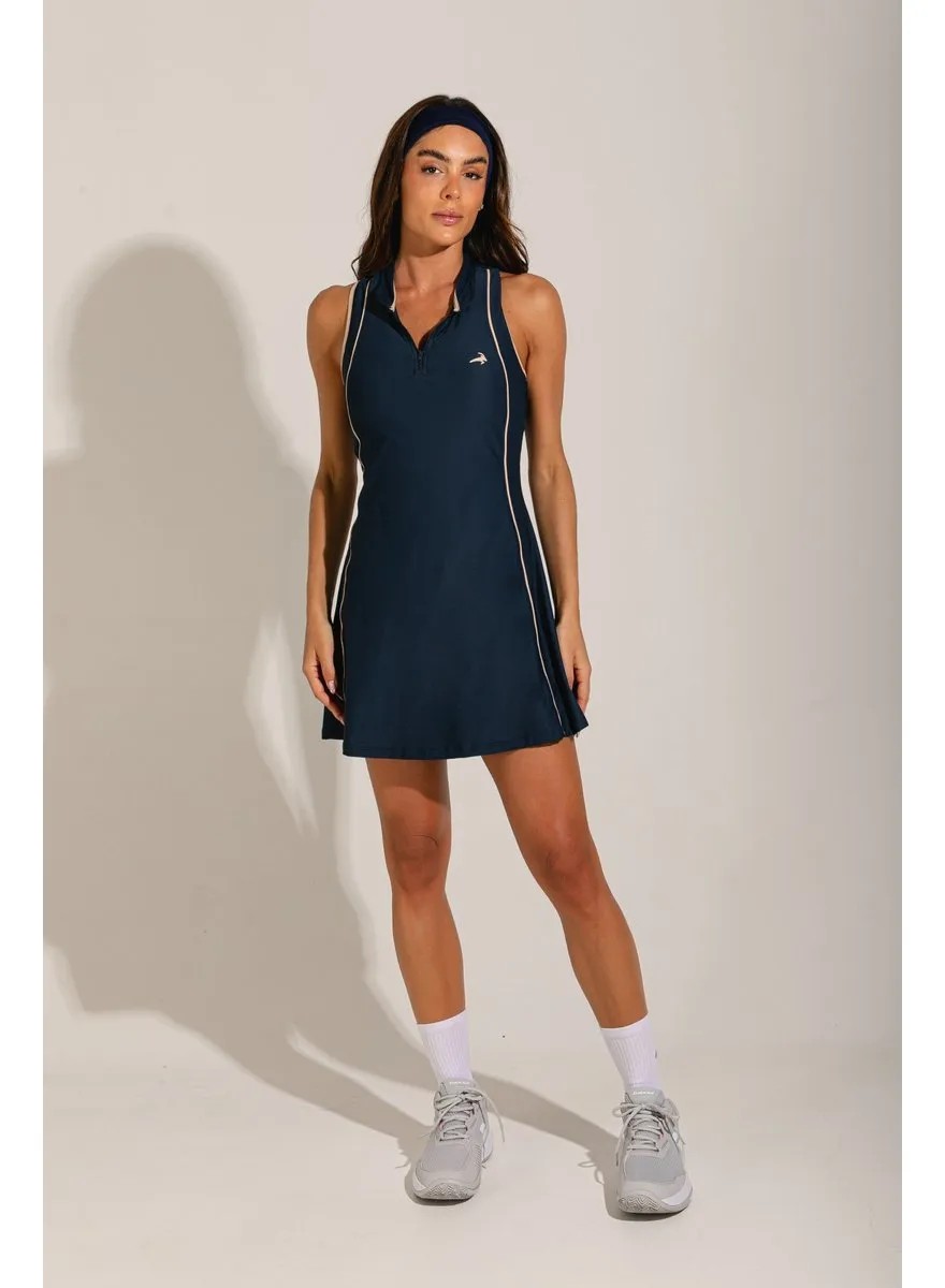 Vestido Feminino Basel Prestige Fitness Esporte Tenis Padel Azul-marinho M